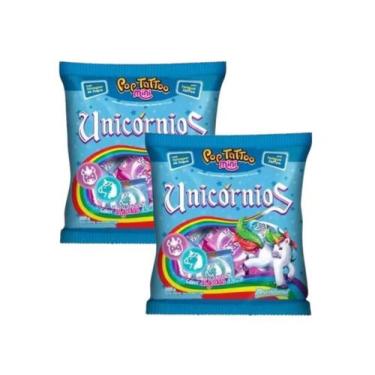 Imagem de Pirulito Unicórnio Pop Tattoo Mini C/ 50un 200g - 2 Pacotes - Floresta