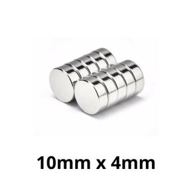 Imagem de Kit 20 Imã Neodímio Disco Magnético N35  10x 4mm Super Forte Potente R
