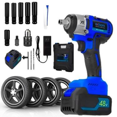 Imagem de Parafusadeira Chave De Impacto 1/2 48v 2 Bateria Furadeira 20000 mAh -