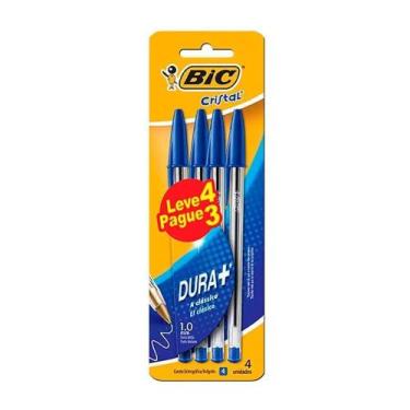 Imagem de Caneta Bic Azul Esferográfica Clássica Cartela C/4 Canetas