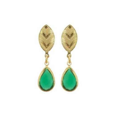 Imagem de Brinco Argolinha Base Gota Cristal Folheado Ouro 18k - MIXFOLHEADOS, V