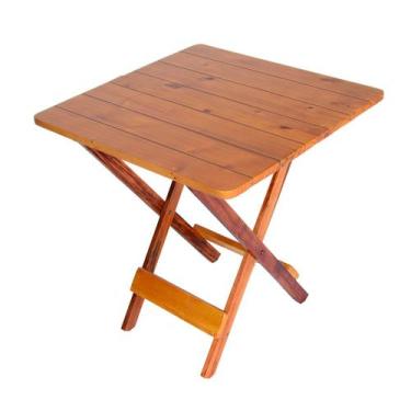 Imagem de Mesa de Madeira Maciça Dobrável 70x70cm Bar Restaurante Área com Pintu