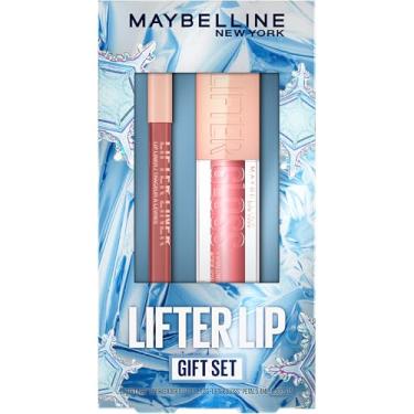 Imagem de MAYBELLINE Conjunto de maquiagem Lifter Gloss e Lifter Liner para presente, brilho labial e delineador labial em tons de pétala e líder de linha