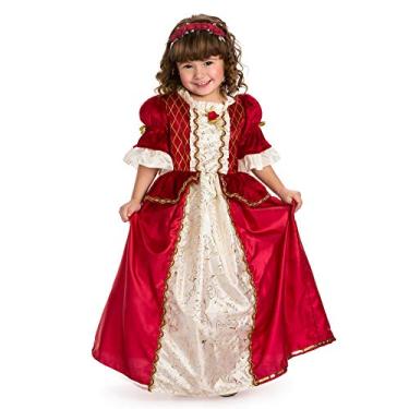 Imagem de Little Adventures Fantasia de Princesa de Beleza de Inverno (Pequena Idade 1-3) - Lavável na Máquina Infantil Brincar e Vestido de Festa Sem Glitter, Vermelho, Small Age 1-3
