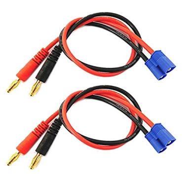 Imagem de ShareGoo 2 Pack EC3 Connector Male to 4mm Banana Bullet Plug 14AWG Silicone Battery RC Balance Charge Cable Lead Adapter(30CM/11.8'')