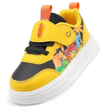 Imagem de BDUCK+ Tênis infantil infantil, amarelo, tamanho 6 (infantil), tamanho 1 (criança grande) - unissex - tênis casual - confortável e moderno - tema de pato - fecho de velcro - resistente a manchas