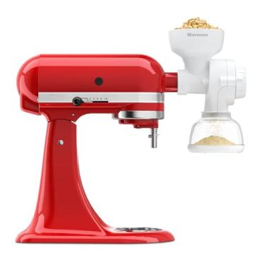 Imagem de Mavouse Acessório de Moinho de Grãos para Misturador de Suporte Kitchenaid, Acessório de Moedor de Farinha de 8 Níveis para Trigo, Milho, Aveia, Feijão de Café