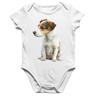 Imagem de Body Bebê Algodão Cachorro Jack Russell Terrier - Foca na Moda, Branco