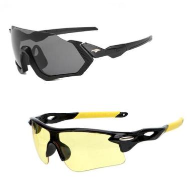 Imagem de Kit 2 Óculos Esportivo Preto Ciclismo + Lente Visão Noturna - PENDULAR