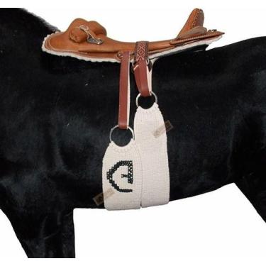 Imagem de PAR Barrigueira BRANCA De Algodão Tapada Cavalo Crioulo Laço - SELARIA