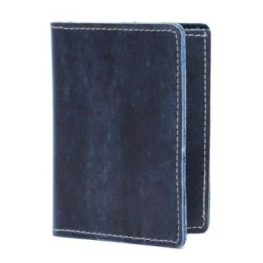 Imagem de Carteira Masculina Couro Azul Porta Cartão Slim - Jalad, 01, Azul