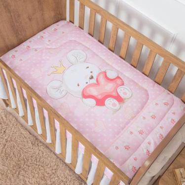 Imagem de Edredom de Berço Estampado Ursa Love Rosa - Miguel Baby