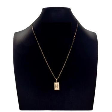 Imagem de Colar Carti  2mm pingente Para nomes com a Letra H - A.R Variedades MT