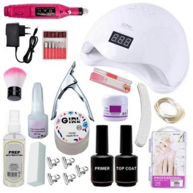 Imagem de Kit Alongamento de Unha Gel Completo Acrigel Manicure Top e Primer Env
