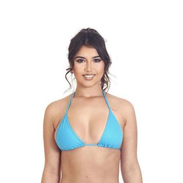 Imagem de Top Busto De Biquíni Praia Avulso Cortininha Simples - Estigma, Azul p