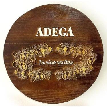 Imagem de Placa Decorativa Adega de parede em Fibra - In Vino 200 - Karin Grace,