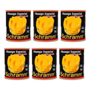 Imagem de Kit Com 6 Pêssegos Em Calda Especial Schramm Lata 830g