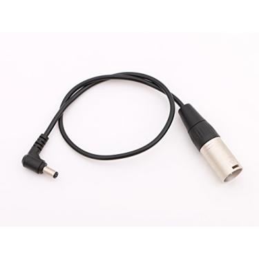 Imagem de Plugue XLR macho de 4 pinos para cabo de alimentação DC macho 1 pé 5,5 mm/2,5 mm conector CC de ângulo reto para fotografia