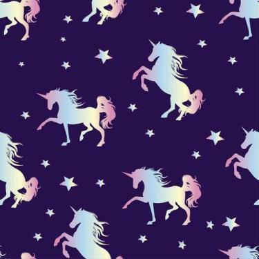 Imagem de Papel De Parede Baby Unicórnios Coloridos - 3,30x0,50m - DEKAL DECOR