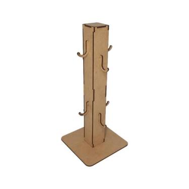 Imagem de Pedestal Porta Xícara 12x12x27 Kit 10un Mdf Madeira - ATACADÃO DO ARTE