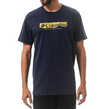Imagem de Camiseta Columbia Csc Box Treeline Masculina Azul Marinho G
