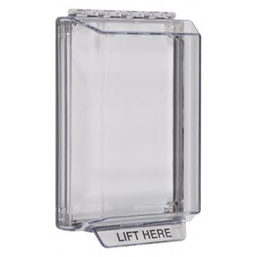 Imagem de Tampa universal STI-14000NC de perfil baixo com montagem embutida, capa protetora de policarbonato transparente para ambientes internos/externos