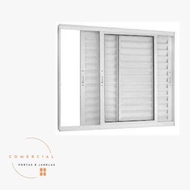 Imagem de Veneziana 3 folhas 100x120 linha suprema alumínio 25mm branca antirruí