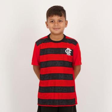 Imagem de Camisa Flamengo Shout Infantil Vermelha e Preta - Braziline, 10 ANOS