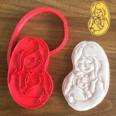 Imagem de Cortador Dia das Mães Bebê Colo Abraço Quente Carinho 8cm - Doce Impre
