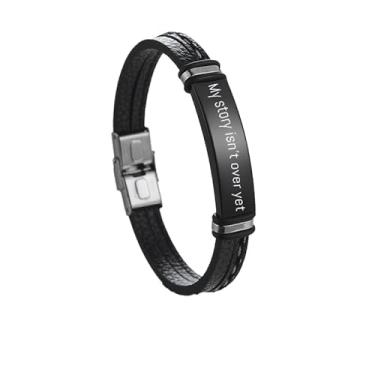 Imagem de Pulseira de conscientização sobre a saúde mental, pulseira de conscientização sobre suicídio, presente inspirador para homens, alívio da depressão, presente inspirador, Small, Aço inoxidável, Sem