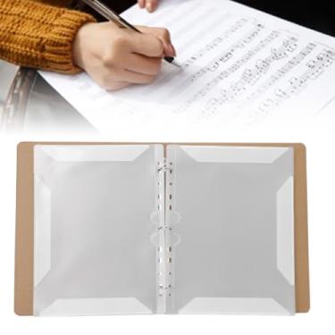 Imagem de Pasta de Partituras, A4 Com Capacidade para 20 Folhas Papel Kraft PVC Fichário de Partituras Pasta de Música Pasta de Música Com Novo Design de Clipe de Moldura para Ensaios de