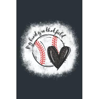 Imagem de Bleached My Heart Is On That Field Baseball Mom Mothers Day Premium: - 6 x 9 inches, To Do List Notebook, 120 Pages
