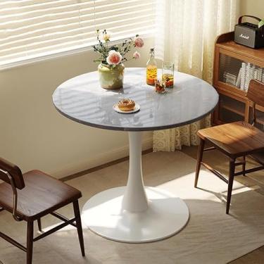 Imagem de Mesa de jantar redonda com base de tulipa, mesa de lazer para sala de jantar em casa, café, mesa de pedestal para espaços pequenos, D, 70 cm