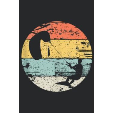 Imagem de Kiteboarding Kiteboarder Silhouette on Kiteboard Gift Meme: Lined Journal Notebook To Do Schedule, Medium 6x9 Inches, 100 Pages, Printed Cover