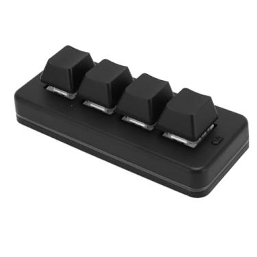 Imagem de Teclado Macro Programável, Teclado Mecânico Mini Macro de 4 Teclas para Jogos Com Retroiluminação RGB, Mini Teclado para Jogos USB Sem Fio, Teclado Programável
