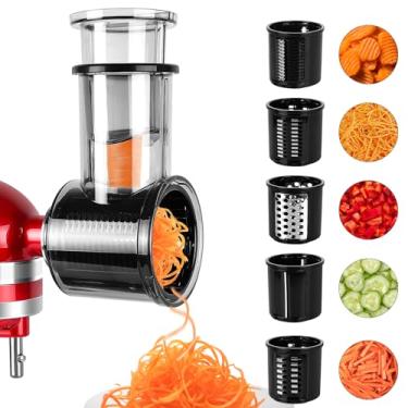Imagem de LETOMS Acessório de triturador de fatiador para batedeira KitchenAid - Acessórios para ralador de queijo e fatiador de vegetais com 5 lâminas