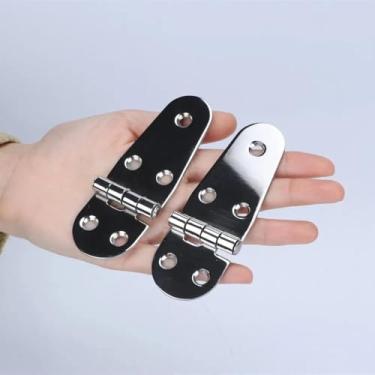 Imagem de Prairie Metal Dobradiças de porta marítimas de aço inoxidável 316 Marine Grade 10,8 x 3,8 cm Dobradiças de extremidade resistentes (par)