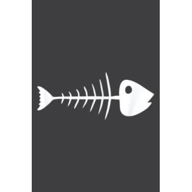 Imagem de Simple And Bold Dead Fish Bones Design: Daily Planner Notepads - To Do List with Priorities, Notes, Meals and Water Intake Tracker, 100 Pages