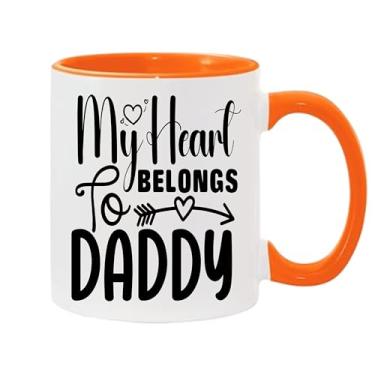 Imagem de SpreadPassion Caneca de café My Heart Belongs To Daddy, presente para namorado e namorada, ideia de presente de dia dos namorados, presente para marido e esposa, ideia de presente de aniversário do