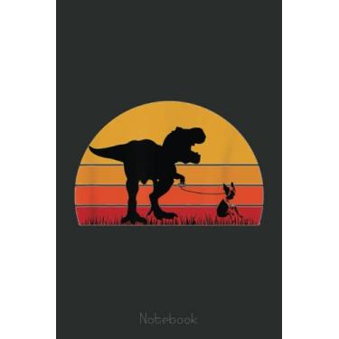 Imagem de Walking Bostie Boston Terrier Tyrannosaurus Dog Notebook: Cute Trendy Dinosaur Wide Ruled Paper Notebook Journal | Pretty Wide Blank Lined Workbook ... for Home School College for Writing Notes
