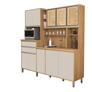 Imagem de Armário Gabi Cozinha Completa Compacta MDF Vidro Reflecta - Sambare Mo