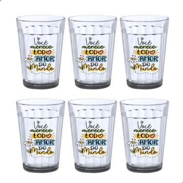 Imagem de Jogo 6 Copo Americano de Vidro Personalizado - Presente Dia da Mulher 