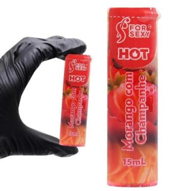 Imagem de Gel Hot Comestível Sabor Morango com Champanhe Saboroso 15ml - Aphrodi