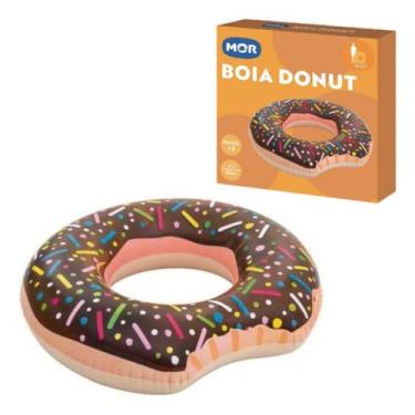 Imagem de Boia Inflável P/ Piscina Donut Rosquinha Verão Mor Até 90kg, Marrom