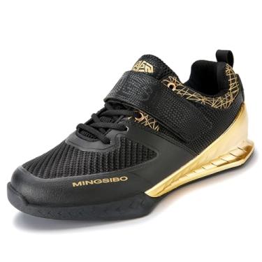 Imagem de ZHENSI Tênis de halterofilismo Deadlift para homens e mulheres, respirável, antiderrapante, para uso interno, cross training para levantamento de peso pesado, Ouro, 38 BR