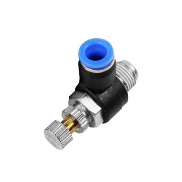 Imagem de Conexão Pneumática Rápida Nse Regulador de Fluxo Cotovelo de 08 Mm X 1
