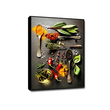 Imagem de Impressão de imagens de cozinha em tela - arte de parede em tela de cozinha grande - Misture pôsteres e impressões de ervas - Comida a imagem para decoração de sala de jantar 20 x 30 cm (8 x 12 pol)