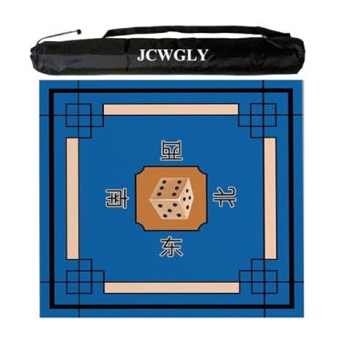 Imagem de Tapete De Mesa Grande Quadrado De Mahjong Com Regras, Toalha De Mesa Mahjong Antiderrapante E Com Redução De Ruído Para Jogos De Pôquer, Cartas, Tabuleiro E Ladrilhos(Blue,110x110cm/43.3x43.3in)