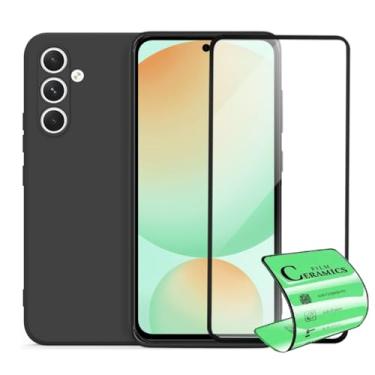 Imagem de Kit Película Premium 9D Cerâmica e Capa Capinha VELUDO preta Compatível Com Samsung Galaxy S24 FE