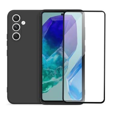 Imagem de Capa Aveludada Premium e Película de Vidro 3D Compatível Samsung Galaxy M55 Preto